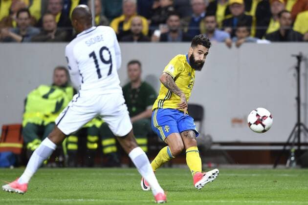 Fußball, WM Quali, Schweden - Frankreich 170609 Sveriges Jimmy Durmaz under fotbollsmatchen i VM-kvalet mellan Sverige och Frankrike den 9 juni 2017 i Stockholm.  Copyright: LINNEAxRHEBORG BB170609LN026