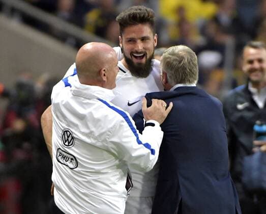 Fußball, WM Quali, Schweden - Frankreich ====== Betalbild======= Stockholm Sweden 2017-06-09 World Cup Qualification 2017 18 Sweden vs France Giroud(FRA) 0-1 KP0300003 