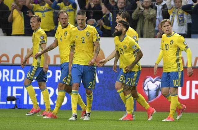 Fußball, WM Quali, Schweden - Frankreich ====== Betalbild======= Stockholm Sweden 2017-06-09 World Cup Qualification 2017 18 Sweden vs France Jimmy Durmaz(SWE)1-1 KP0300003 