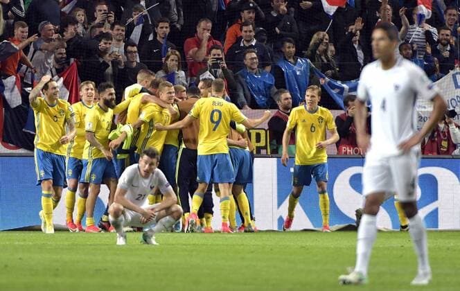 ====== Betalbild======= Stockholm Sweden 2017-06-09 World Cup Qualification 2017 18 Sweden vs France Ola Toivonen(SWE)2-1 KP0300003 