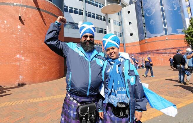 Scotland s fans enjoy the atmosphere during the FIFA World Cup WM Weltmeisterschaft Fussball Qualifying match at Hampden Park Stadium, Glasgow Picture date 10th June 2017. Picture credit should read: David Klein Sportimage EDITORIAL USE ONLY. No use with unauthorised audio, video, data, fixture lists, club league logos or live services. Online in-match use limited to 120 images, no video emulation. No use in betting, games or single club league player publications.