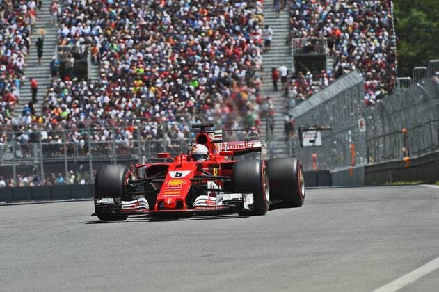 Sebastian Vettel (Scuderia Ferrari) mit seinem Auto auf der Strecke, Grosser Preis von Kanada 2017, Qualifikation, Motorsport, Formel 1, 10.06.2017, Montreal Copyright: xAndre Eibner-Pressefotox EP_JAE