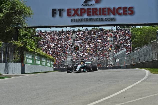 Lewis Hamilton (Mercedes AMG Petronas Formula One Team) mit seinem Auto auf der Strecke, Grosser Preis von Kanada 2017, Qualifikation, Motorsport, Formel 1, 10.06.2017, Montreal Copyright: xAndre Eibner-Pressefotox EP_JAE