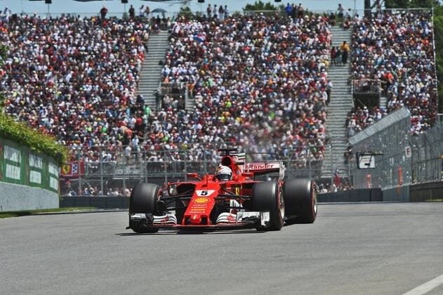 Sebastian Vettel (Scuderia Ferrari) mit seinem Auto auf der Strecke, Grosser Preis von Kanada 2017, Qualifikation, Motorsport, Formel 1, 10.06.2017, Montreal Copyright: xAndre Eibner-Pressefotox EP_JAE