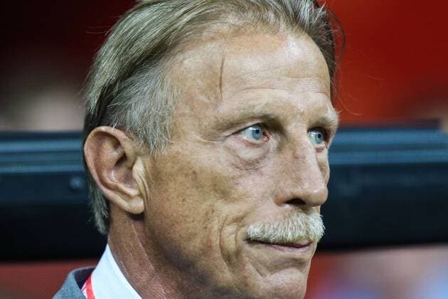 June 10, 2017 - Warsaw, Poland - Romania s head coach Christoph Daum attends the FIFA World Cup WM Weltmeisterschaft Fussball 2018 qualification football match between Poland and Romania in Warsaw, Poland on June 10, 2017. Poland v Romania - FIFA 2018 World Cup Qualifier  - ZUMAn230 20170610_zaa_n230_400 Copyright: xFotoxOlimpikx