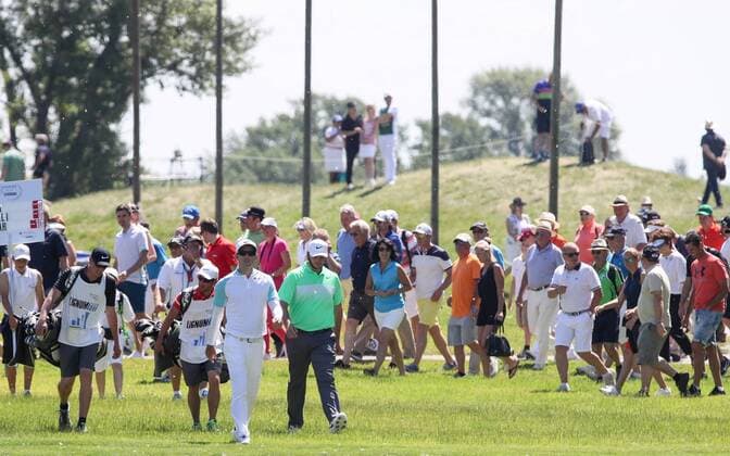 GOLF - PGA Golf Herren Lyoness Open 2017 ATZENBRUGG,AUSTRIA,11.JUN.17 - GOLF - PGA European Tour, Lyoness Open, Diamond Country Club. Image shows Dylan Frittelli (RSA) and Sepp Straka (AUT). GEPAxpictures xMaticxKlansek
