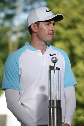 GOLF - PGA Golf Herren Lyoness Open 2017 ATZENBRUGG,AUSTRIA,11.JUN.17 - GOLF - PGA European Tour, Lyoness Open, Diamond Country Club. Image shows Dylan Frittelli (RSA). Keywords: trophy. GEPAxpictures xMathiasxMandl