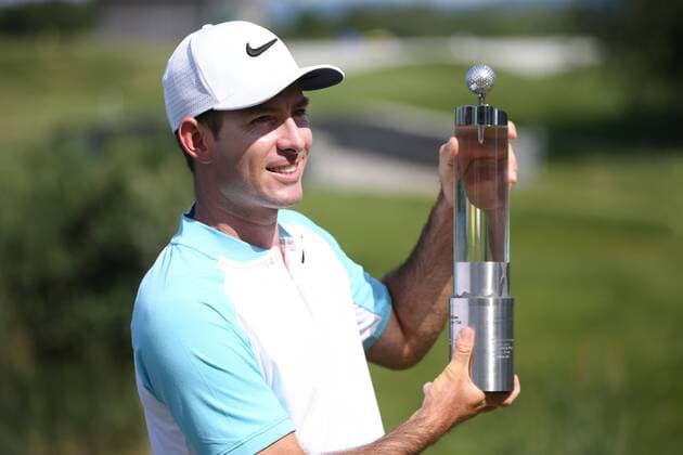 GOLF - PGA Golf Herren Lyoness Open 2017 ATZENBRUGG,AUSTRIA,11.JUN.17 - GOLF - PGA European Tour, Lyoness Open, Diamond Country Club. Image shows Dylan Frittelli (RSA). Keywords: trophy. GEPAxpictures xMathiasxMandl
