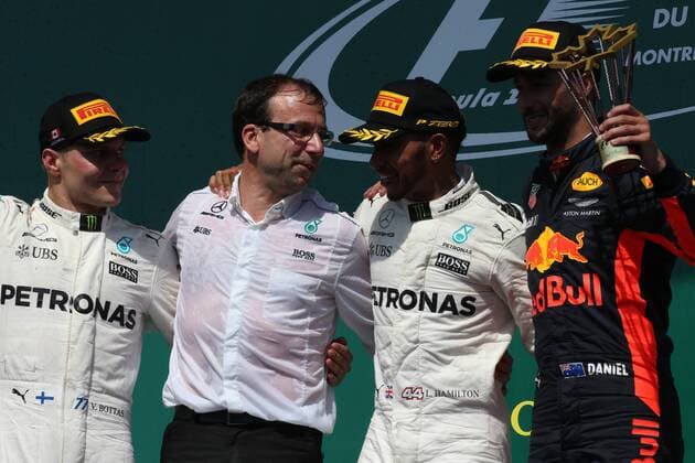 Canadian Grand Prix, Montreal 8 - 11 June 2017 11.06.2017, Podium, winner Lewis Hamilton (GBR) Mercedes AMG F1 W08 , 2nd Valtteri Bottas (FIN) Mercedes AMG F1 W08, 3rd Daniel Ricciardo (AUS) Red Bull Racing RB13 