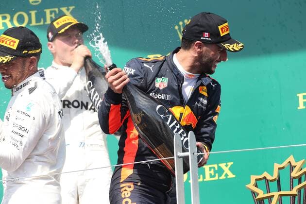 Canadian Grand Prix, Montreal 8 - 11 June 2017 11.06.2017, Podium, winner Lewis Hamilton (GBR) Mercedes AMG F1 W08 , 2nd Valtteri Bottas (FIN) Mercedes AMG F1 W08, 3rd Daniel Ricciardo (AUS) Red Bull Racing RB13 