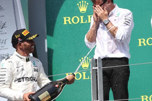 Canadian Grand Prix, Montreal 8 - 11 June 2017 11.06.2017, Podium, winner Lewis Hamilton (GBR) Mercedes AMG F1 W08 