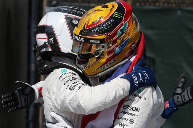 Canadian Grand Prix, Montreal 8 - 11 June 2017 11.06.2017, Lewis Hamilton (GBR) Mercedes AMG F1 W08 and Valtteri Bottas (FIN) Mercedes AMG F1 W08 