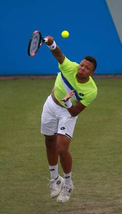 June 12th 2017, Nottingham, England; WTA Tennis Damen Aegon Nottingham Open Tennis Tournament day 3; 18 yr old Jay Clarke of Great Britain serves to Yuki Bhambri of India xLeexParkerx  ActionPlus11889984