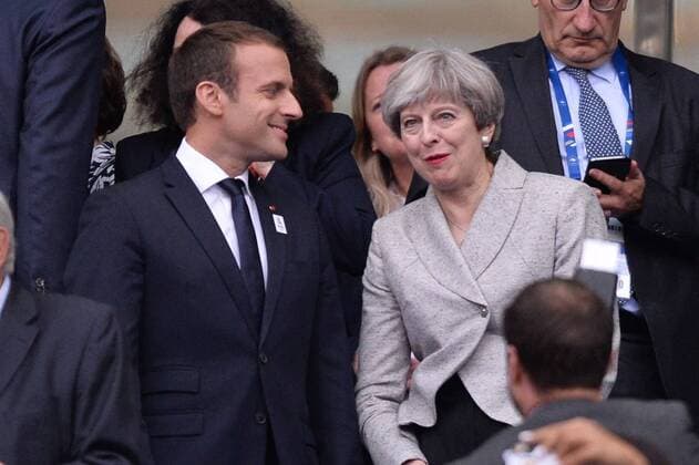 EMMANUEL MACRON - Theresa May (PREMIER MINISTRE DU ROYAUME UNI) FOOTBALL : France vs Angleterre - Match Amical - 13 06 2017 AnthonyBIBARD FEP Panoramic 