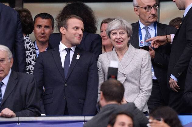 EMMANUEL MACRON - Theresa May (PREMIER MINISTRE DU ROYAUME UNI) FOOTBALL : France vs Angleterre - Match Amical - 13 06 2017 AnthonyBIBARD FEP Panoramic 