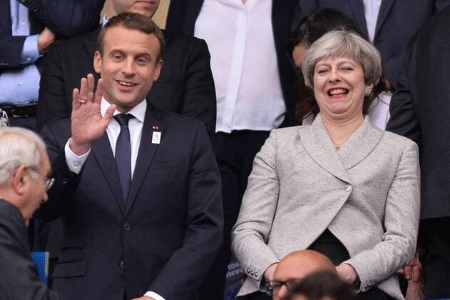 EMMANUEL MACRON - Theresa May (PREMIER MINISTRE DU ROYAUME UNI) FOOTBALL : France vs Angleterre - Match Amical - 13 06 2017 AnthonyBIBARD FEP Panoramic 
