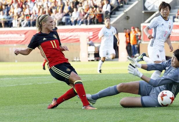 Cayman Janice of Belgium FOOTBALL FEMININ : Belgique vs Japon - Amical - 13 06 2017 PhotoNews Panoramic 