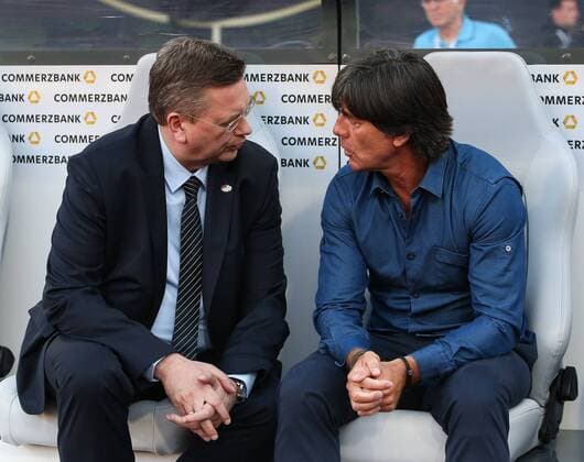 Bundestrainer Joachim Löw und Präsident Rainer Grindel (Deutschland) - WM-Qualifikationsspiel DFB Nationalmannschaft Deutschland vs. San Marino in Nuernberg - Deutschland, Fussball, Mann, Maenner,10.06.2017
