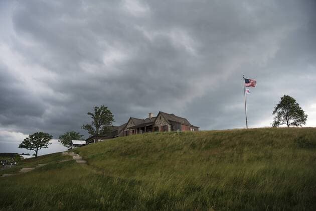 170614 Ett oväder drar in över golfbanan Erin Hills inför golfturneringen US Open den 14 juni 2017 i Hartford.  Copyright: JOELxMARKLUND BB170614JM028