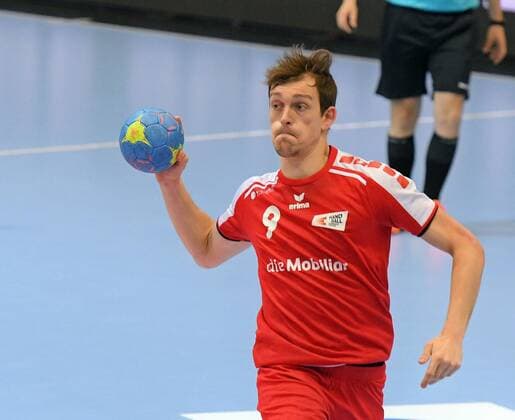 Schweiz vs. Slowenien Schaffhausen, Schweiz, BBC Arena 14.6.2017 Handball, Männer, EM-Qualifikationsspiel Switzerland : Slovenia Marvin LIER, Schweiz