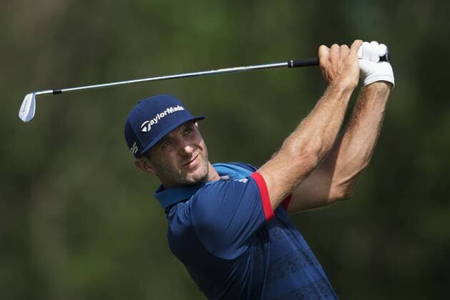 170615 USA:s Dustin Johnson under omgang ett i golfturneringen US Open den 15 juni 2017 i Hartford.  Copyright: JOELxMARKLUND BB170615JM026