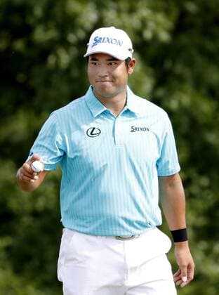 Golf: Matsuyama at U.S. Open 1st round Japan s Hideki Matsuyama acknowledges the crowd after making an eagle on the 15th hole during the first round of the U.S. Open Championship at Erin Hills in Erin, Wisconsin, on June 15, 2017. After shooting a 2-over 74, Matsuyama sat in a tie for 82nd place. 