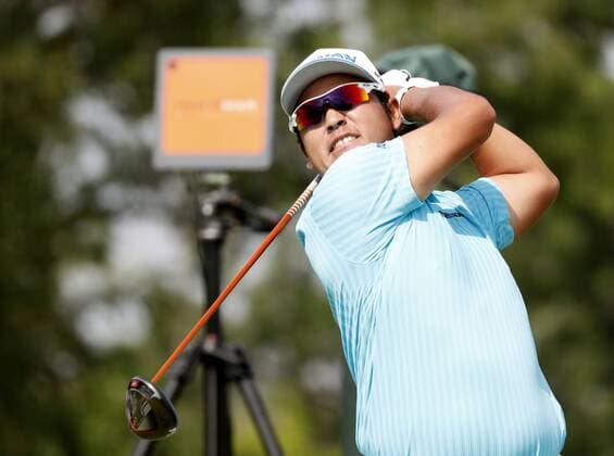 Golf: Matsuyama at U.S. Open 1st round Japan s Hideki Matsuyama hits a tee shot on the 17th hole during the first round of the U.S. Open Championship at Erin Hills in Erin, Wisconsin, on June 15, 2017. After shooting a 2-over 74, Matsuyama sat in a tie for 82nd place. 