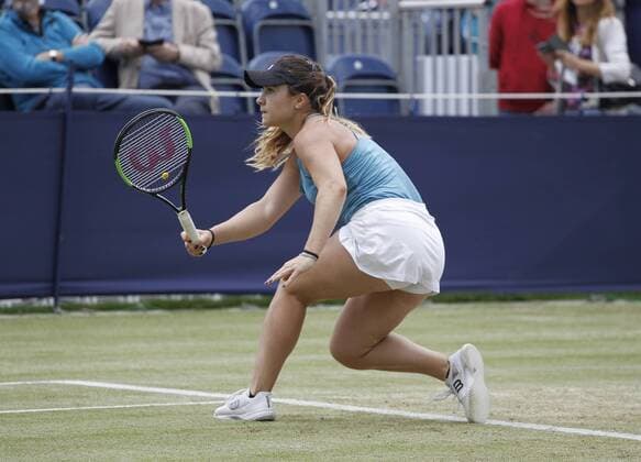June 16th 2017, The Northern Lawn tennis Club, Manchester, England; ITF Womens tennis tournament; Gabriella Taylor (GBR) in action during her quarter final singles match against number seven seed Aleksandra Krunic (SRB); Krunic won in straight sets xAlanxMartinx  ActionPlus11890794