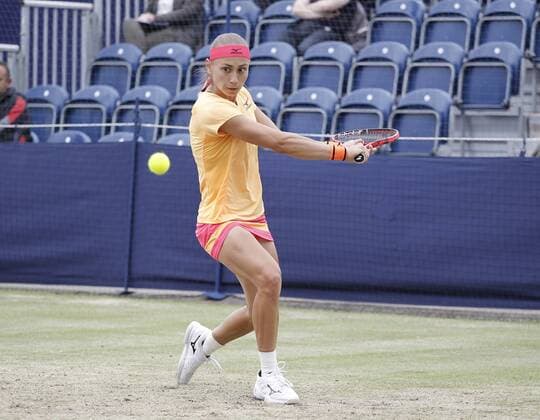 June 16th 2017, The Northern Lawn tennis Club, Manchester, England; ITF Womens tennis tournament; Number seven seed Aleksandra Krunic (SRB) in action during her quarter final singles match against Gabriella Taylor (GBR); Krunic won in straight sets xAlanxMartinx  ActionPlus11890798