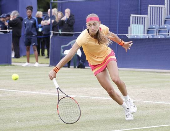 June 16th 2017, The Northern Lawn tennis Club, Manchester, England; ITF Womens tennis tournament; Number seven seed Aleksandra Krunic (SRB) in action during her quarter final singles match against Gabriella Taylor (GBR); Krunic won in straight sets xAlanxMartinx  ActionPlus11890799