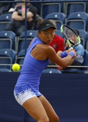 June 16th 2017, The Northern Lawn tennis Club, Manchester, England; ITF Womens tennis tournament; Number one seed Kai-Chen Chang (TPE) in action during her quarter final singles match against number six seed Naomi Broady (GBR); Broady won in straight sets xAlanxMartinx  ActionPlus11890813