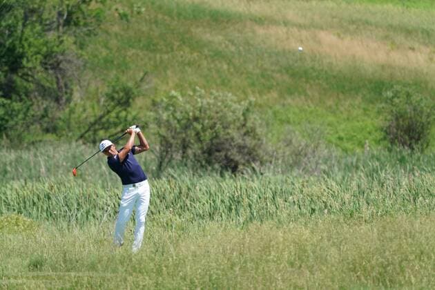 Rickie Fowler (USA), JUNE 16, 2017 - Golf : Rickie Fowler of the United States on the 2nd hole during the second round of the 117th U.S. Open Championship at Erin Hills golf course in Erin, Wisconsin, United States. NOxTHIRDxPARTYxSALES.  (waha020745)