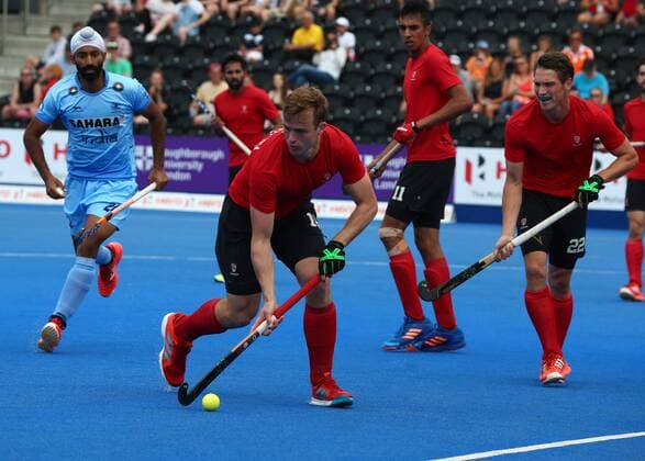 June 17, 2017 - London, England, United Kingdom - Gordon Johnston of Canada. during The Men s Hockey World League Semi-Final 2017 Group B match between Canada and India The Lee Valley Hockey and Tennis Centre in London on June 17, 2017 Hockey - Canada and India  - ZUMAn230 20170617_zaa_n230_082 Copyright: xKieranxGalvinx
