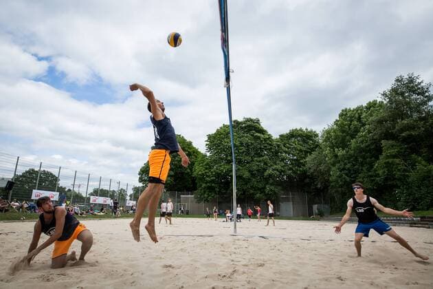 Simon Schmid im Angriff; LBS Cup Beachvolleyball A-City Stuttgart, Schwabenplatz, Stuttgart Germany, 20170617; Stuttgart Copyright: xWuechnerx xEibner-Pressefotox EP_nwr