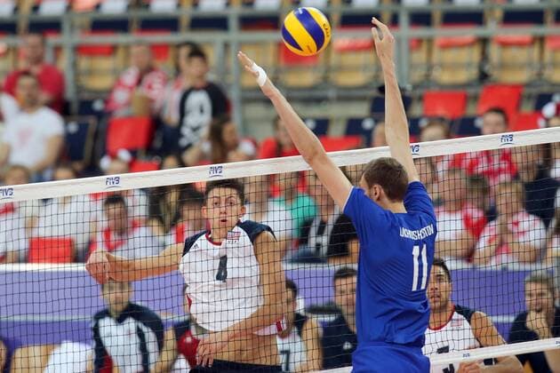17.06.2017 LODZ , ATLAS ARENA SIATKOWKA MEZCZYZN, (VOLLEYBALL MEN) FIVB LIGA SWIATOWA GRUPA H1 (FIVB WORLD LEAGUE GROUP H1 GAME RUSSIA - USA ) MECZ ROSJA - USA NZ (L) JEFFREY JENDRYK , (P) VADYM LIKHOSHERSTOV FOTO JAKUB PIASECKI CYFRASPORT NEWSPIX.PL --- Newspix.pl FRANCE OUT!  20170617CSJP3016