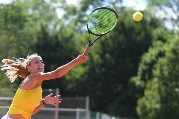 Isabella Pfennig (TC Großhesselohe) , Einzelbild, Aktion, Action, Tennis, Bayerische Meisterschaft 2017, Halbfinale, xslx