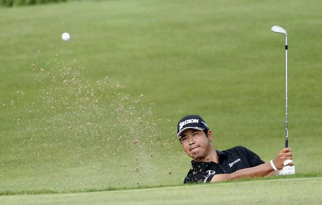 Golf: Matsuyama falls 6 shots back at U.S. Open Hideki Matsuyama of Japan hits a bunker shot on the 14th hole during the third round of the U.S. Open at Erin Hills Golf Club in Erin, Wisconsin, on June 17, 2017. Matsuyama could only manage a 1-under 71 on Saturday to tie for 14th at 6-under overall, six shots behind leader Brian Harman of the United States. 
