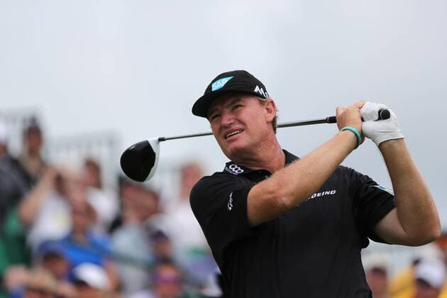 Ernie Els (RSA), JUNE 17, 2017 - Golf : Ernie Els of South Africa tees off on the 1st hole during the third round of the 117th U.S. Open Championship at Erin Hills golf course in Erin, Wisconsin, United States. NOxTHIRDxPARTYxSALES.  (waha020767)