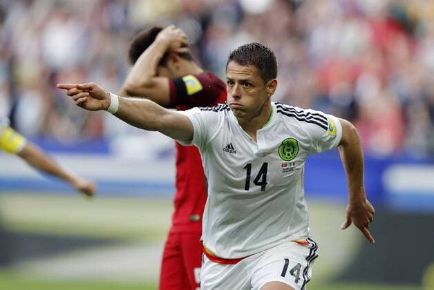 Portugal vs. Mexico KAZAN, RT - 18.06.2017: PORTUGAL VS. MEXICO - HERNANDEZ Javier of Mexico celebrates his goal during Portugal-Mexico match valid for the first round of the Confederations Cup 2017, this Sunday (18), held at the Kazan Arena in Kazan, Russia. (Photo: Rodolfo Buhrer La Imagem Fotoarena) x1339252x  RodolfoxBuhrer