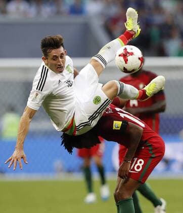 Portugal vs. Mexico KAZAN, RT - 18.06.2017: PORTUGAL VS. MEXICO - HERRERA Hector of Mexico plays for Portugal& 3GELSON MAR MARTINS during a match between Portugal and Mexico valid for the first round of the Confederations Cup 2017 on Sunday (18) held at the Kazan Arena in Kazan, Russia. (Photo: Rodolfo Buhrer La Imagem Fotoarena) x1339427x  RodolfoxBuhrer