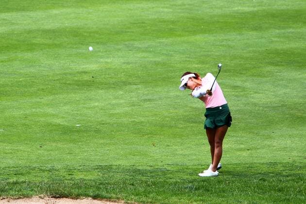 June 18, 2017 - Belmont, Michigan, United States - Jenny Shin of the Republic of Korea hits from the fairway to the 7th green during the final round of the Meijer LPGA Golf Damen Classic golf tournament at Blythefield Country Club in Belmont, MI, USA Sunday, June 18, 2017. Meijer LPGA Classic - Final Round  - ZUMAn230 20170618_zaa_n230_480 Copyright: xAmyxLemusx