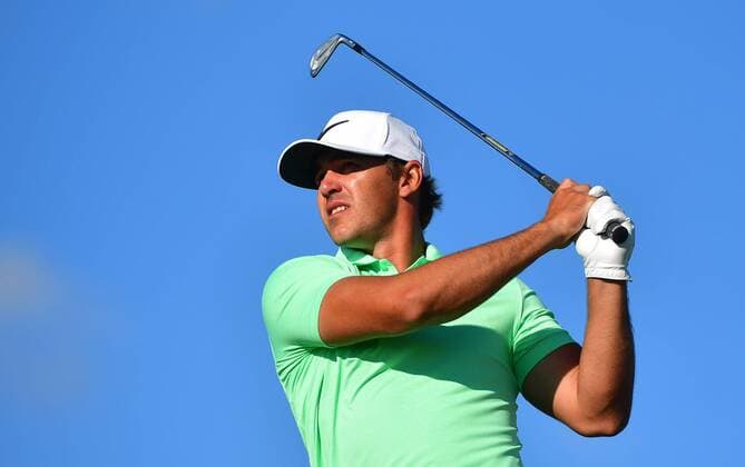 Brooks Koepka tees No. 15 during the final round of the 117th U.S. Open golf tournament at Erin Hill golf course on June 17, 2017, in Erin, Wisconsin.  WIS20170618561 KEVINxDIETSCH