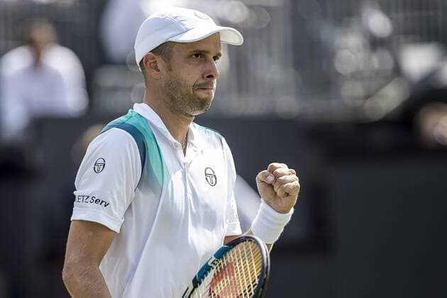 18.06.2017, the Autotron, Rosmalen, NED, ATP Tennis Herren Tour, Ricoh Open, im Bild winner Gilles Muller (LUX) on day seven winner Gilles Muller (LUX) on day seven during the Ricoh Open Tournament of the ATP Tour at the the Autotron in Rosmalen, Netherlands on 2017 06 18. Rosmalen  EX_FOCUS_FIL  