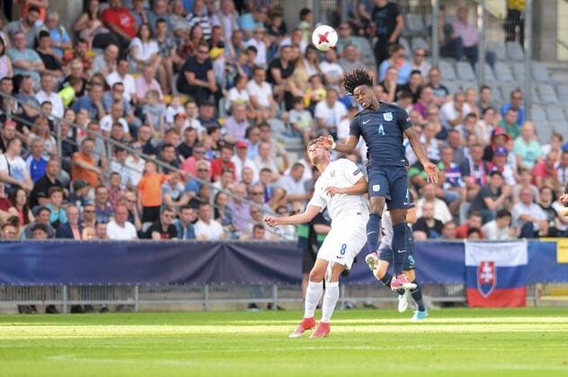 KIELCE 19.06.2017 MECZ GRUPA A MISTRZOSTWA EUROPY U-21 W PILCE NOZNEJ 2017: SLOWACJA - ANGLIA --- 2017 UEFA EUROPEAN U21 U 21 CHAMPIONSHIP MATCH: SLOVAKIA - ENGLAND MARTIN CHRIEN NATHANIEL CHALOBAH FOT. KAROL BARWICKI 400mm.pl NEWSPIX.PL --- Newspix.pl FRANCE OUT!  170619BAR014