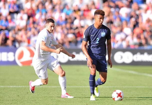 2017.06.19 Kielce Pilka Nozna Mistrzostwa Europy U21 U 21 Slowacja - Anglia N z Branislav Ninaj, Mason Holgate Foto Rafal Rusek PressFocus 2017.06.19 Kielce Football UEFA Under21 Championship Poland 2017 Slovakia - England Branislav Ninaj, Mason Holgate Credit: Rafal Rusek PressFocus NEWSPIX.PL --- Newspix.pl FRANCE OUT!  20170619PF_RR589