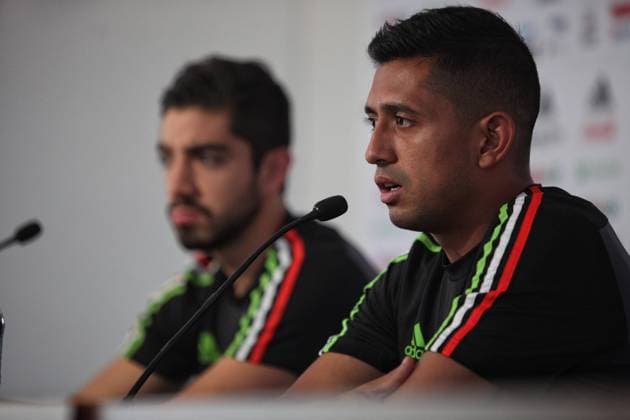 Mexico s national soccer team players Rodolfo Pizarro (L) and Elias Hernandez (R) deliver a press conference PK Pressekonferenz at the High Performance Center of the Mexican Soccer Federation in Mexico City, Mexico, 19 June 2017. The team prepares for the Gold Cup 2017 to start next 7 July in the United States. Mexico s national soccer team press conference on CONCACAF s Gold Cup !ACHTUNG: NUR REDAKTIONELLE NUTZUNG!  Copyright: xSáshenkaxGutiérrezx MEX001 20170620-636335200409165184