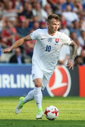 June 19, 2017 - Kielce, Poland - Albert Rusnak (SLO) during the UEFA U-21 European Championship EM Europameisterschaft Group A football match Slovakia vs England in Kielce, Poland on June 19, 2017. Slovakia v England - 2017 UEFA European Under-21 Championship  - ZUMAn230 20170619_zaa_n230_480 Copyright: xFotoxOlimpikx