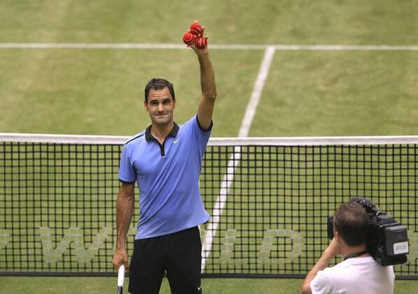 Bilder des Tages - SPORT Foto : Roger Federer ( SUI , Suisse , Schweiz ) Tennis-Turnier Gerry Weber Open im westfälischen Halle am Di. 20.06.2017