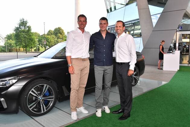 Henrik Stenson, Martin Kaymer und Sergio Garcia BMW Major Champion Challenge Tee-Off Night BMW International Open 2017 BMW Welt München 20. Juni 2017