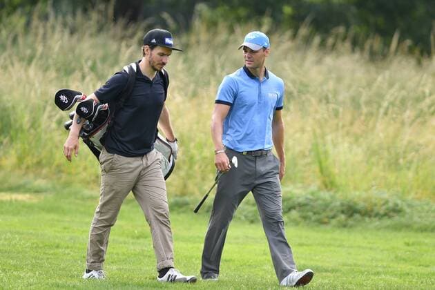 Martin KAYMER (GER,re) mit Skistar Felix NEUREUTHER. ProAm ,GOLF,BMW International Open 2017 am 21.06.2017 in Muenchen Eichenried.